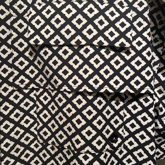 Tilley S Black Geometric Shirt Dress | Recycled Fabric, Stretch, Travel NWOT - Picture 5 of 8